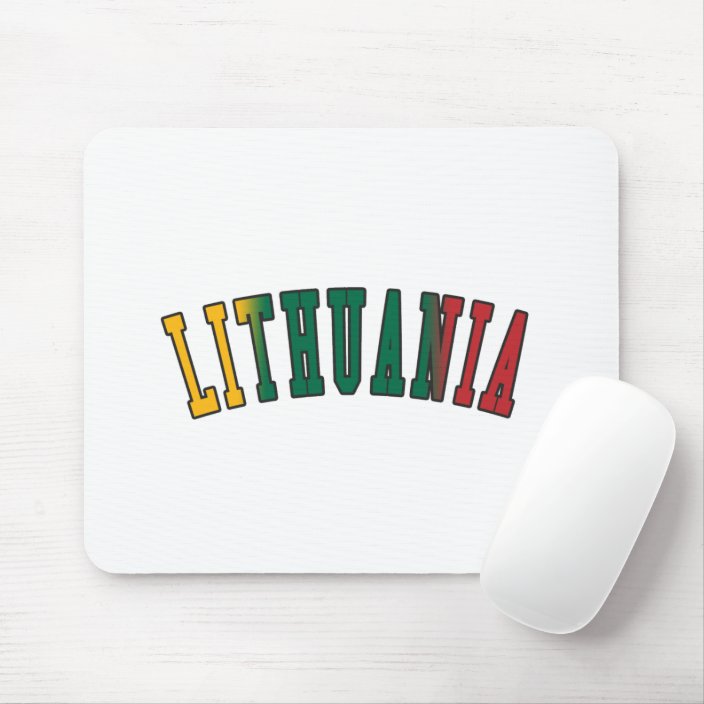 Lithuania in National Flag Colors Mousepad