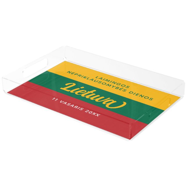 Lithuania Independence Day National Flag Acrylic Tray (Angled)