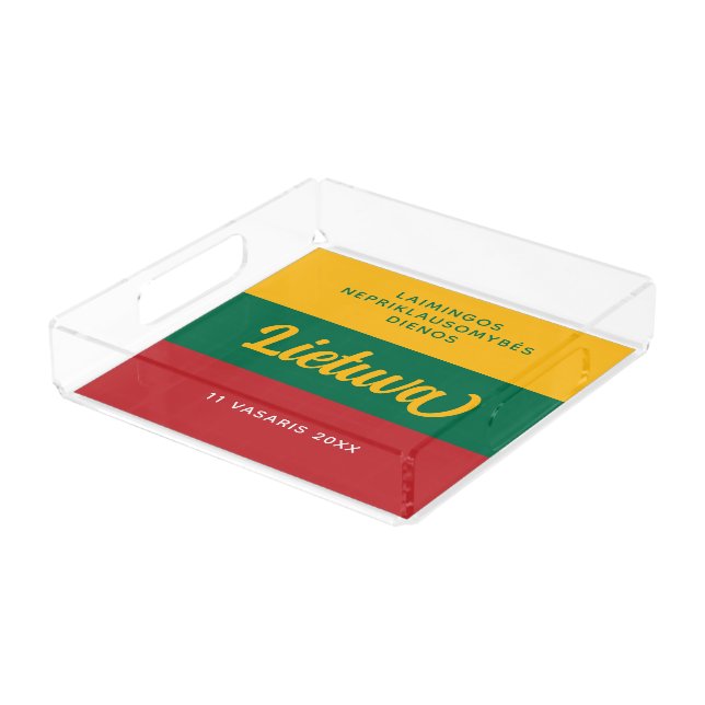 Lithuania Independence Day National Flag Acrylic Tray (Angled)