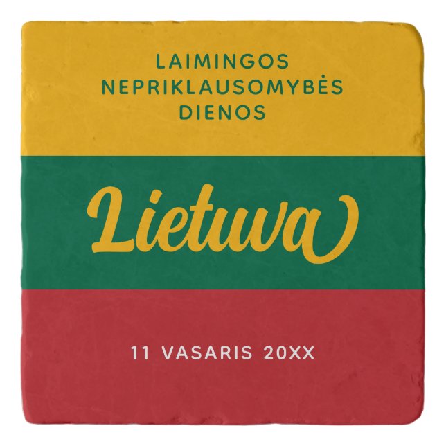 Lithuania Independence Day National Flag Trivet (Front)