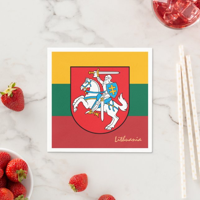 Lithuania Knight & Lithuanian flag, party / sports Napkins (Insitu)