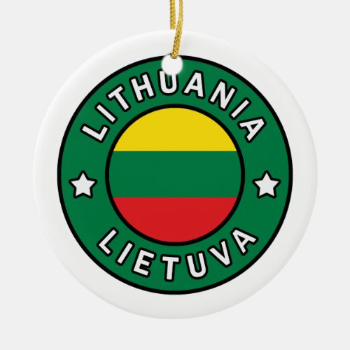 Lithuania Lietuva Ceramic Ornament