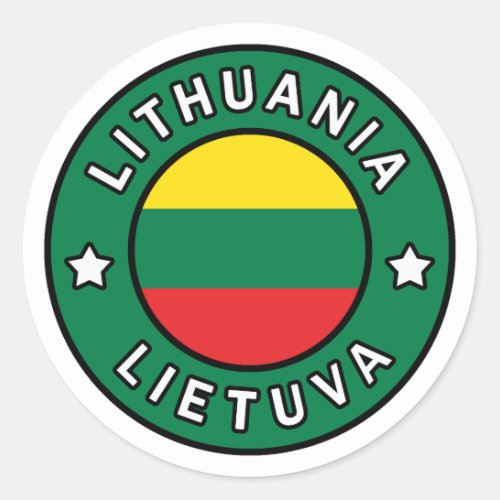 Lithuania Lietuva Classic Round Sticker