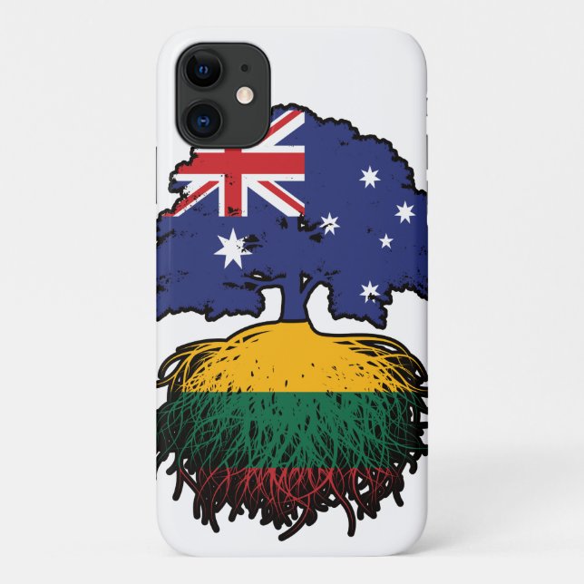 Lithuania Lithuanian Australian Australia Tree Case-Mate iPhone Case (Back)