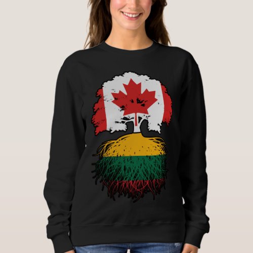 Lithuania Lithuanian Canadian Canada Tree Roots Sweatshirt
