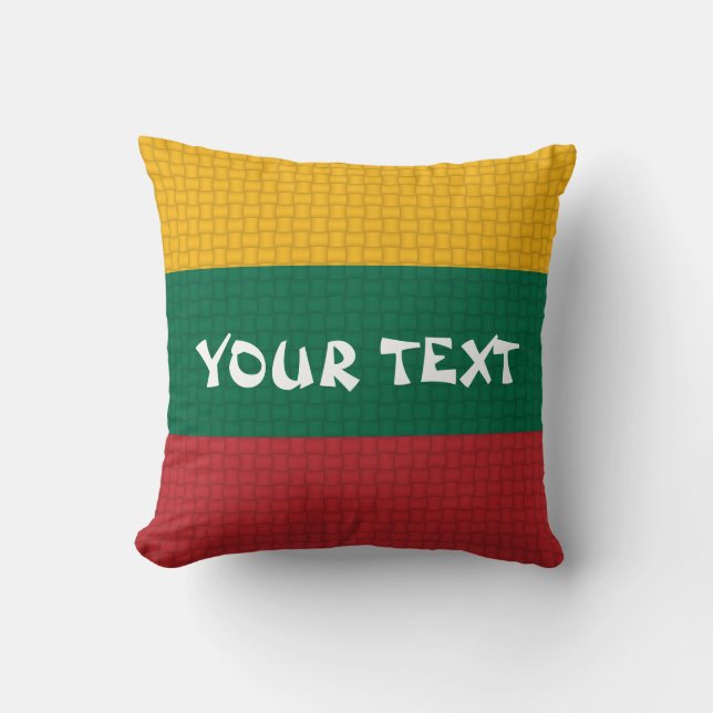 Lithuania Lithuanian Flag: ADD TEXT Throw Pillow (Front)