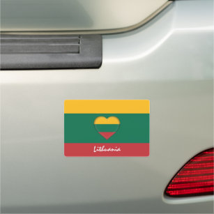Lithuania & Lithuanian Flag Heart /car travel Car Magnet
