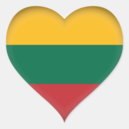 Lithuania Lithuanian Flag Heart Sticker