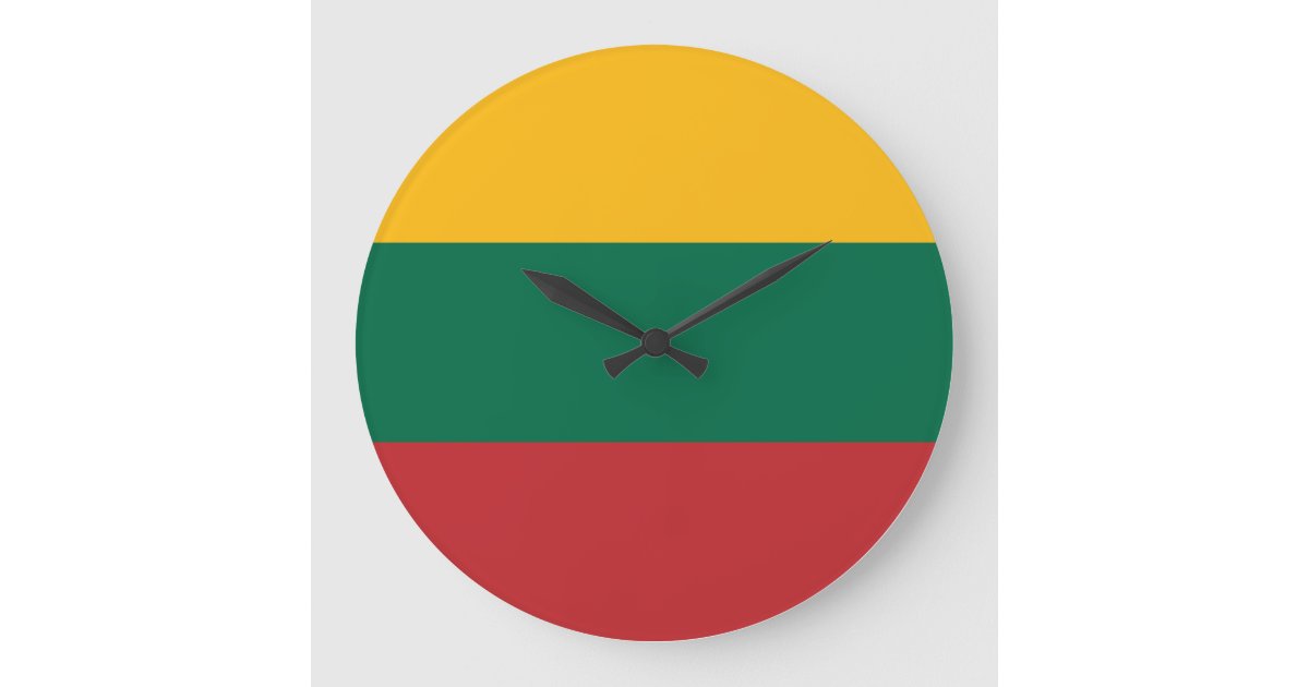 Lithuania (Lithuanian) Flag Large Clock Zazzle