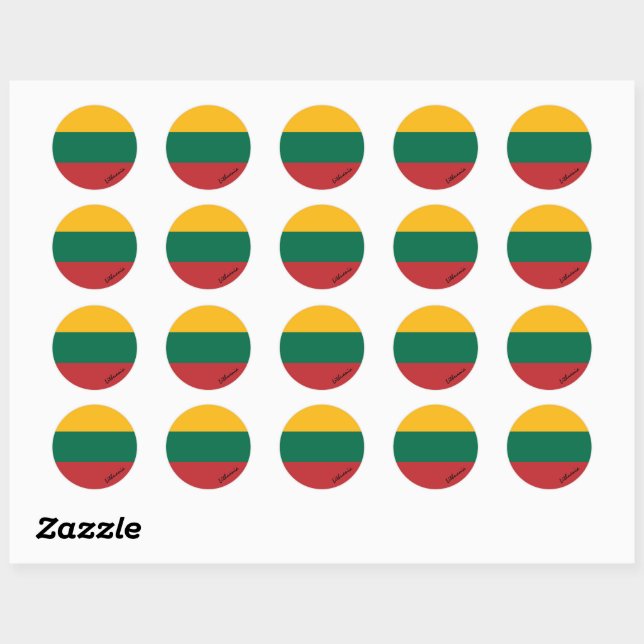 Lithuania & Lithuanian flag patriots / sports Classic Round Sticker (Sheet)