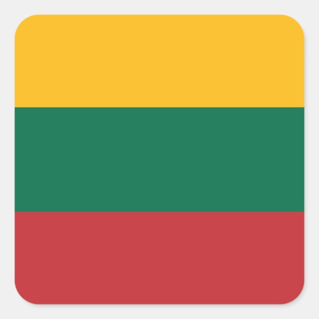 Lithuania (Lithuanian) Flag Square Sticker (Front)