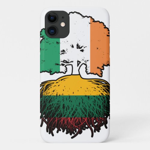 Lithuania Lithuanian Irish Ireland Tree Roots Flag iPhone 11 Case