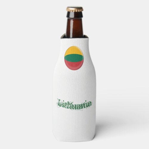 Lithuania Lithuanian Red Green  Yellow Flag Bottle Cooler