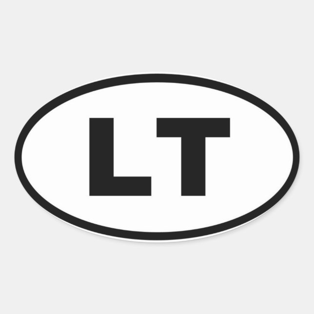 Lithuania - LT - European Oval Sticker (Front)