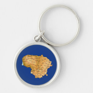 Lithuania Map Keychain