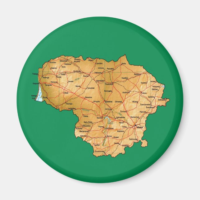 Lithuania Map Magnet (Front)