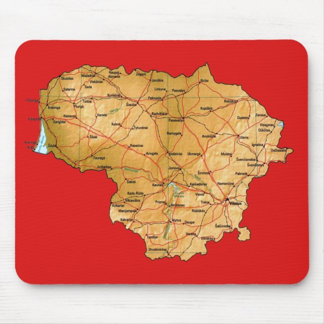 Lithuania Map Mousepad (Front)