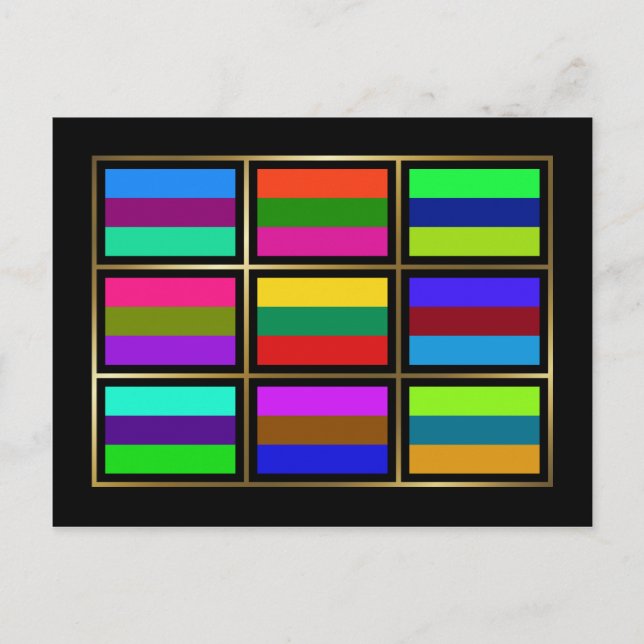 Lithuania Multihue Flags Postcard (Front)