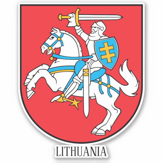 Lithuania National Coat Of Arms Patriotic Sticker (Front)