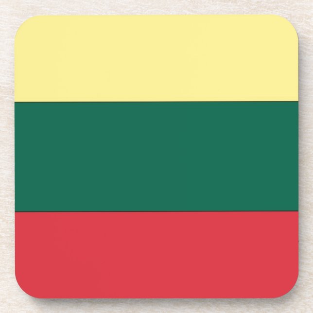 Lithuania National Flag Beverage Coaster (Front)