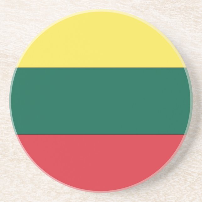 Lithuania National Flag Sandstone Coaster (Front)