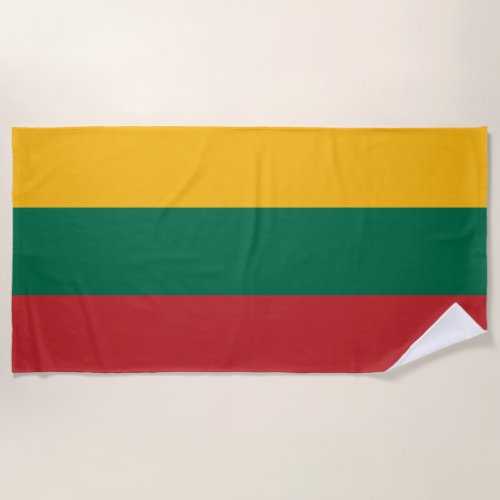 Lithuania National Flag Team Support Beach Towel