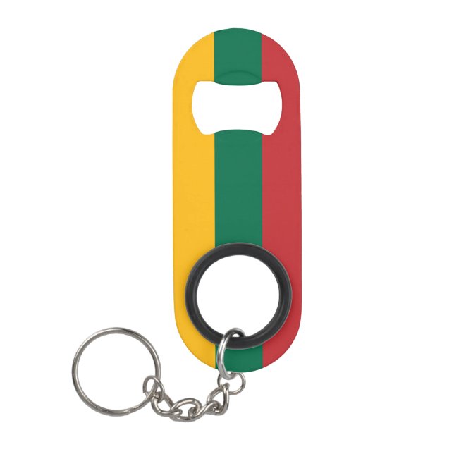 Lithuania National Pride Patriotic Keychain Bottle Opener (Front)