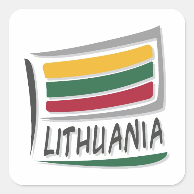 Lithuania    Pride X Flag Square Sticker (Front)