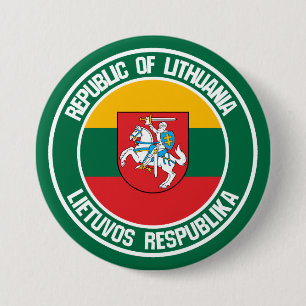Lithuania Round Emblem Button
