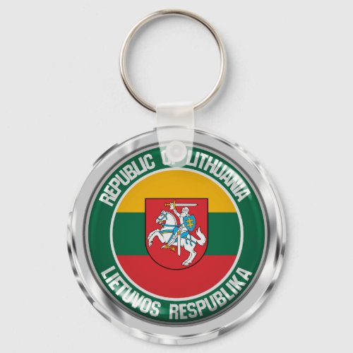 Lithuania Round Emblem Keychain