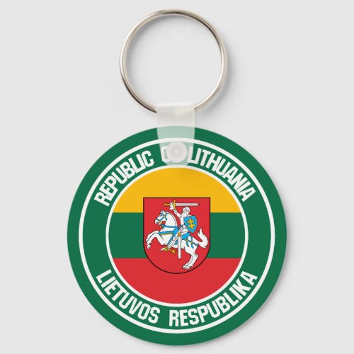 Lithuania Round Emblem Keychain