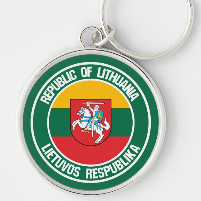 Lithuania Round Emblem Keychain (Front)