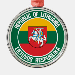 Lithuania Round Emblem Metal Ornament