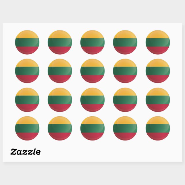 Lithuania  Round Icon Flag Classic Round Sticker (Sheet)