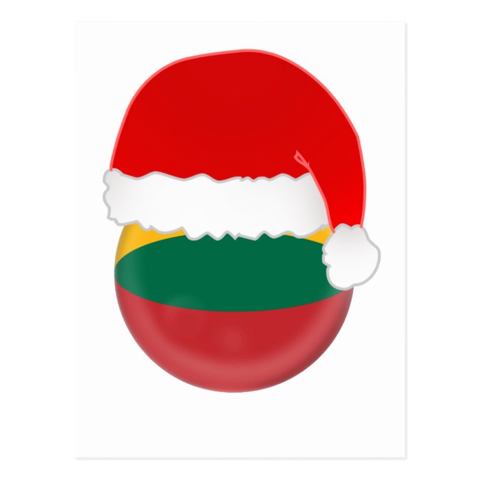 Lithuania Santa, flag and hat Postcards
