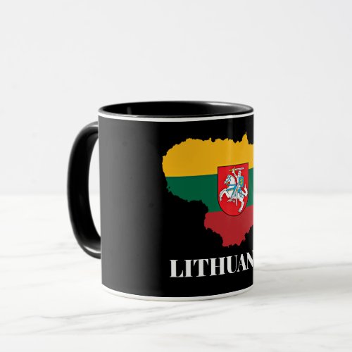 Lithuania silhouette and flag mug