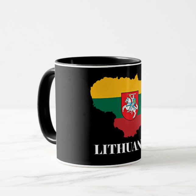 Lithuania silhouette and flag mug (Front Left)