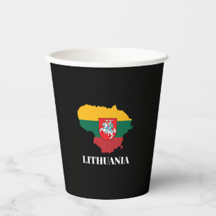 Lithuania silhouette and flag paper cups