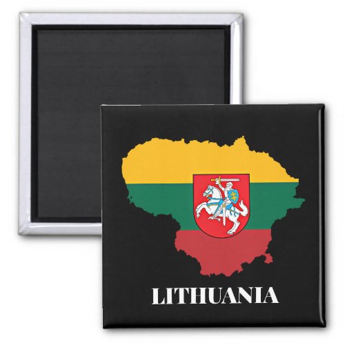Lithuania sillhouette and flag magnet