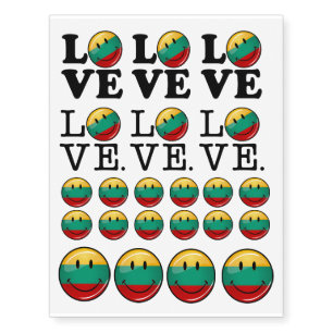 Lithuania Smiling Flag Temporary Tattoos