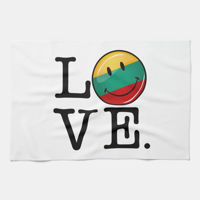 Lithuania Smiling Flag Towel (Horizontal)