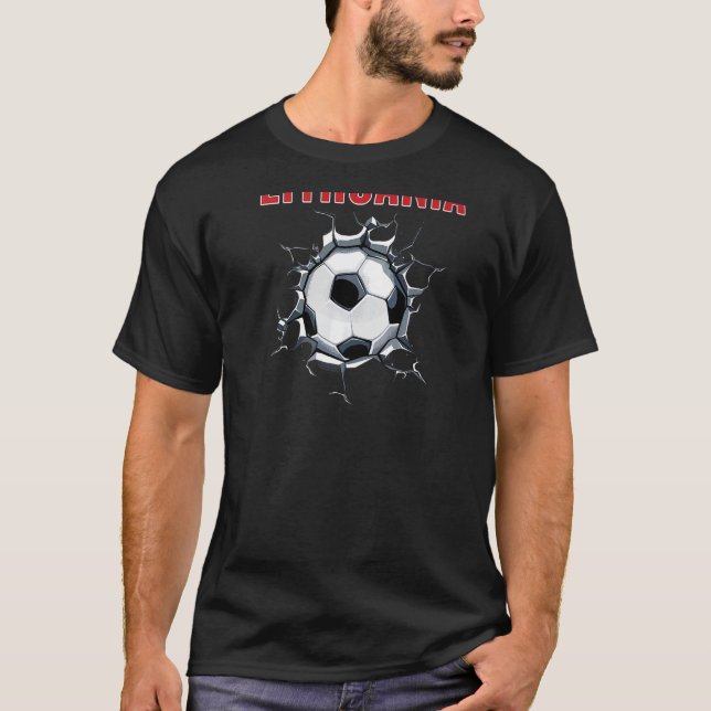 Lithuania Soccer Fans - Lithuanian Football In Cra T-Shirt (Front)