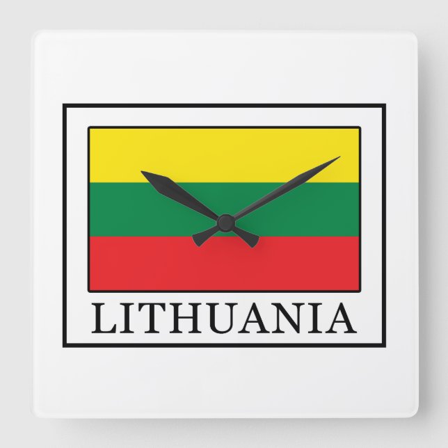 Lithuania Square Wall Clock (Front)