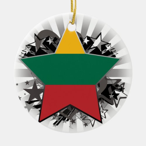 Lithuania Star Ceramic Ornament