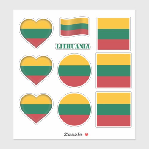 Lithuania stickers  Lithuania Flag Heart sports