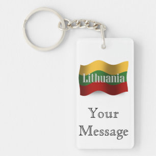 Lithuania Waving Flag Keychain