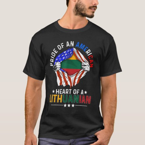 Lithuanian American America Pride Foreign Lithuani T_Shirt