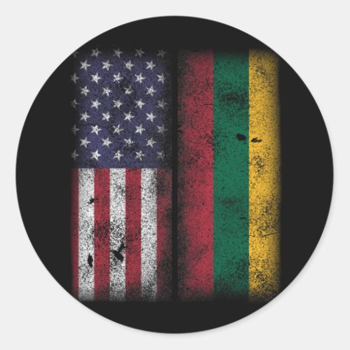 Lithuanian American Flag Lithuania Lietuva Classic Round Sticker