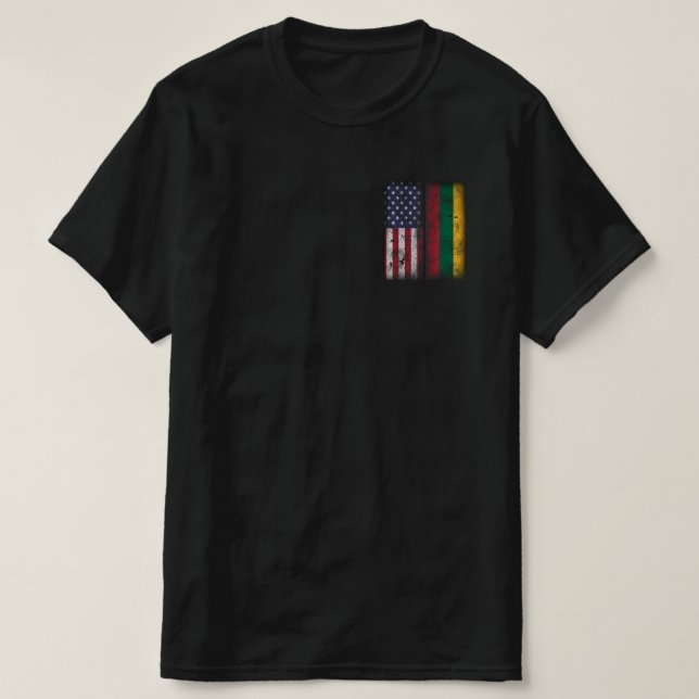 Lithuanian American Flag Lithuania Lietuva T-Shirt (Design Front)