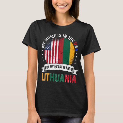 Lithuanian American Flag Lithuanian Roots USA T_Shirt